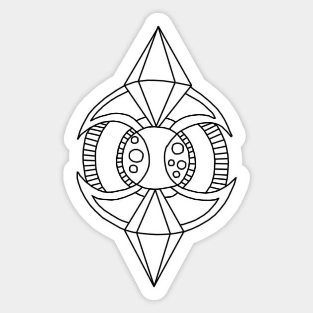 Sharp Gems Fantasy Mandala Design Sticker by tanglednonsense